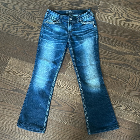 Silver Jeans Co. Suki Blue Jeans w/ silver Embroidery Vintage - Picture 1 of 3